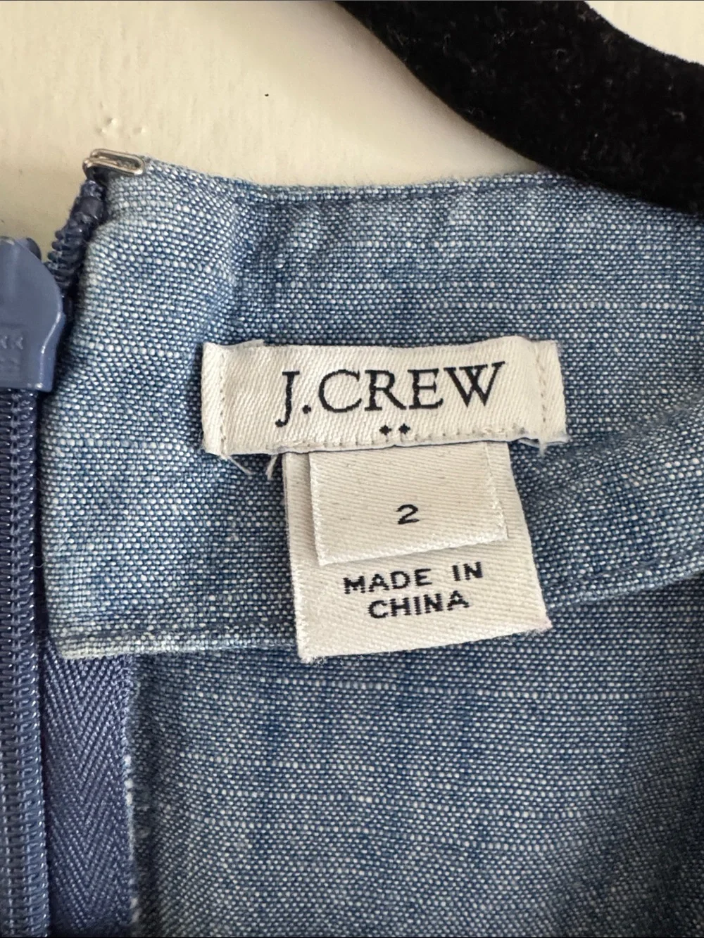 J. Crew Light Blue Chambray V-Neck Mini Dress with Tie Sleeves